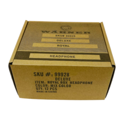 WARNER STEREO EARPHONE DELUXE ROYAL 4FT CABLE -12CT BOX